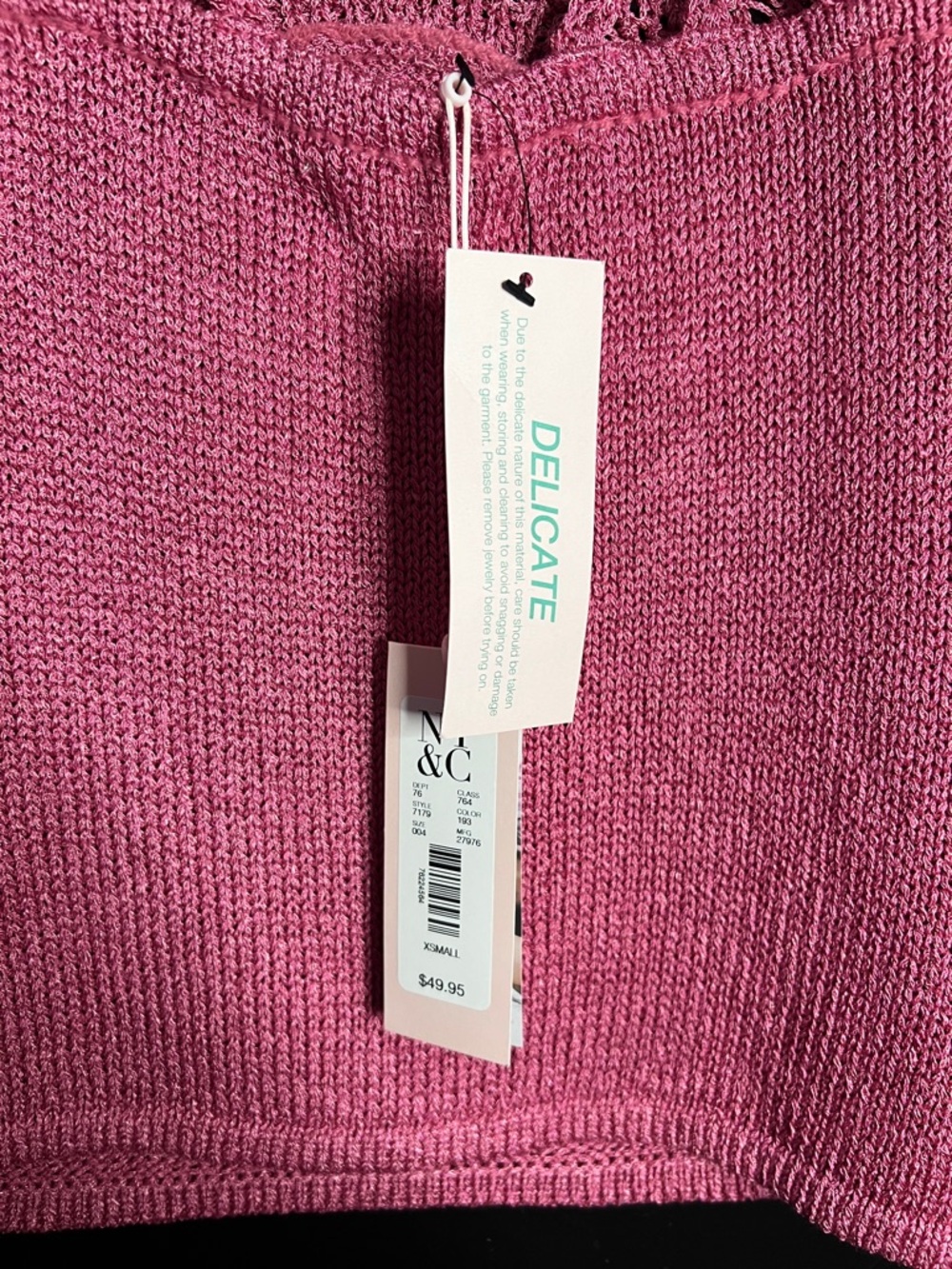 NY&Co Pink Knit Strappy Tank Top - Picture 4 of 4